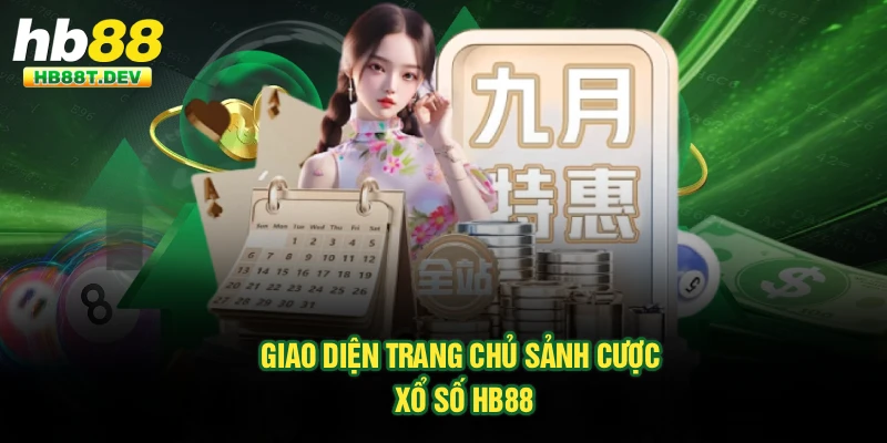 Giao diện trang chủ sảnh cược xổ số Hb88